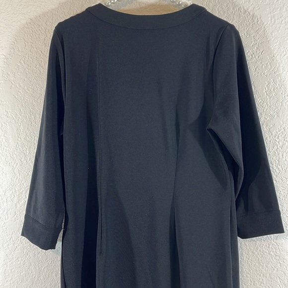 BOSTON PROPER Black Knit Dress Gold Zippers Size Medium - Picture 5 of 8